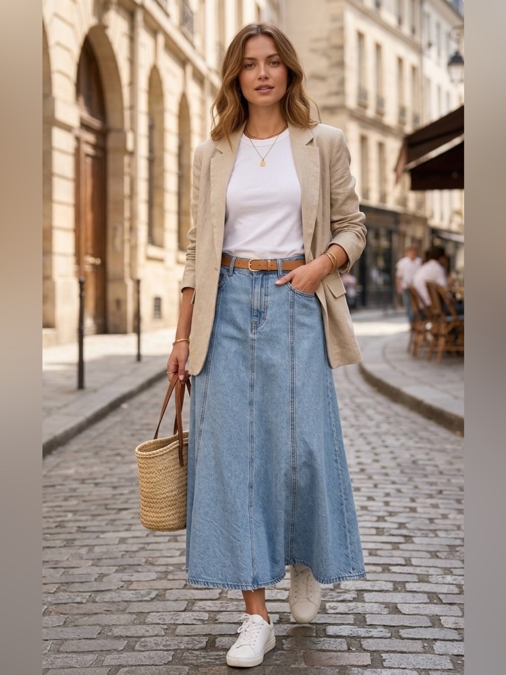 Levi's Women’s Size 28 Midi Rise Fit Flare Denim Skirt Light Blue
